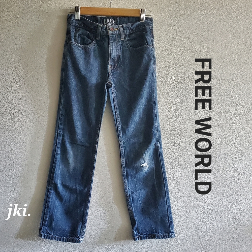 Free World Messenger Boys Jean Distressed Pants
